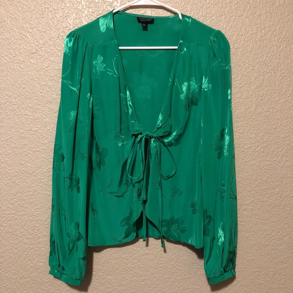 Topshop Emerald Green Blouse
